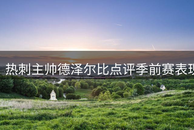 热刺主帅德泽尔比点评季前赛表现 解析对手战术特点